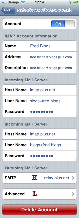 iPhone eMail settings summary