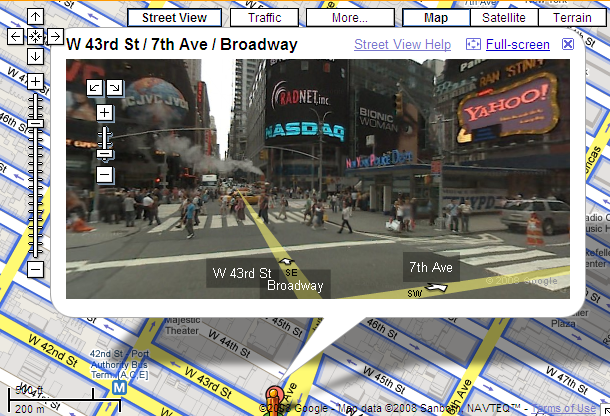 Times Square on Google Streetview