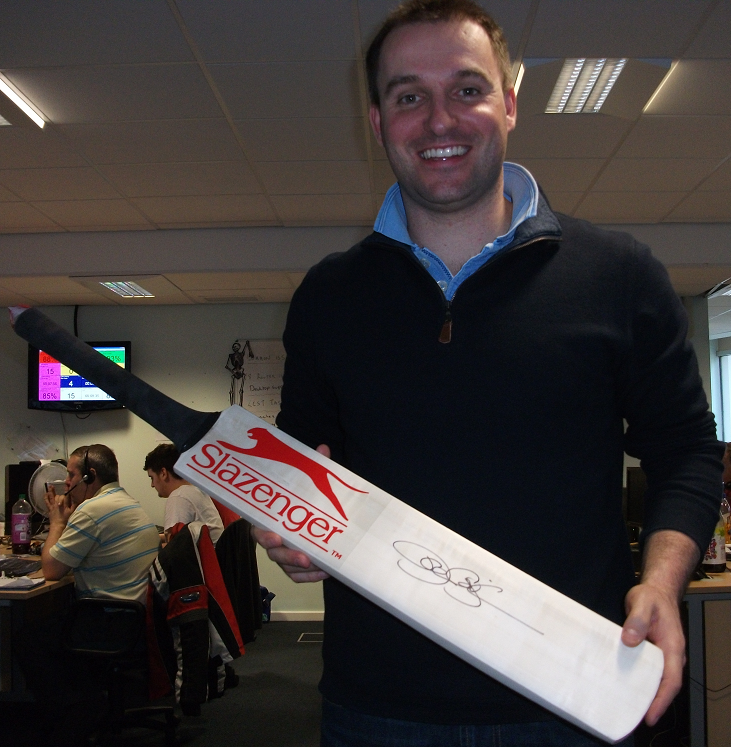 Cricket Bat signed by Paul Collingwood