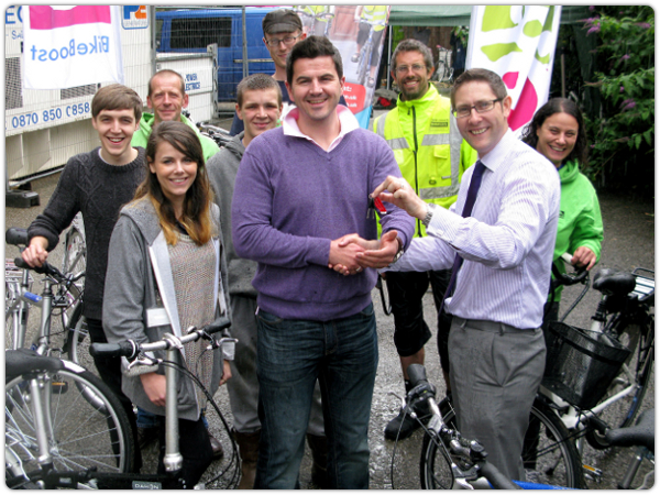 Staff from Plusnet and the Bikeboost cycling scheme.