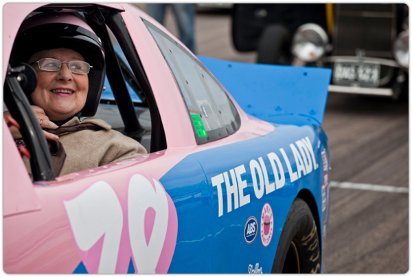 The Old Lady in a NASCAR.