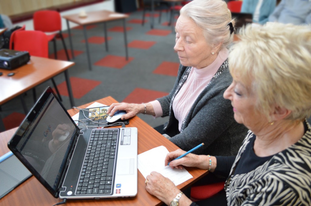Mavis Hall enjoys a lesson on the world wide web at Lester Road Community Centre
