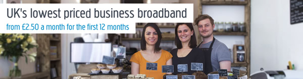 UK's cheapest business broadband