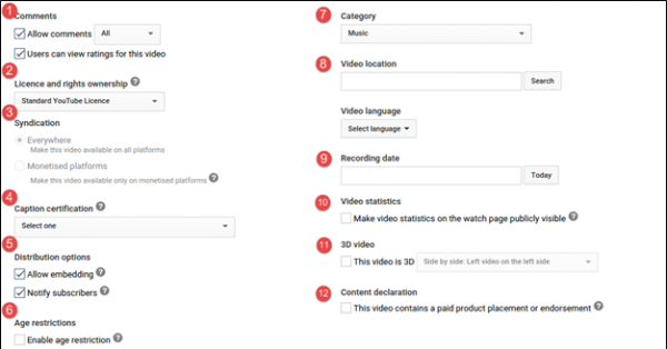 Advance Settings Page YouTube Videos