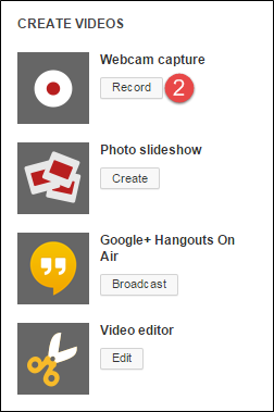 Record Button on YouTube