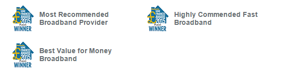 Awards given to Plusnet in 2015 from Moneywise