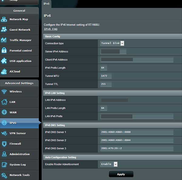 Setting up 6in4 (tunnelbroker.net) on Asus DSL-N55... - Plusnet Community