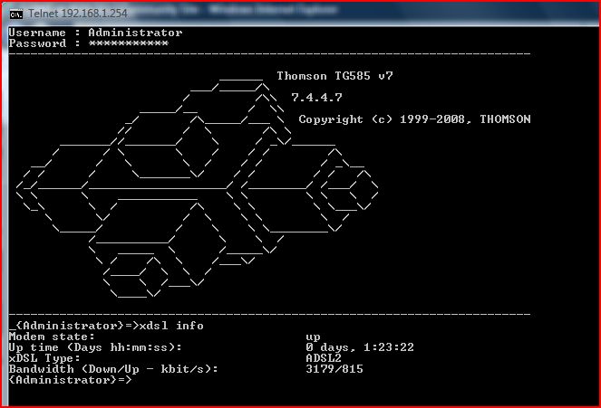 telnet mode info