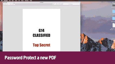 Password protecting PDFs on MacOS (GIF)