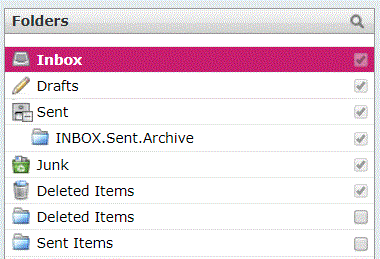 Folders on mail server