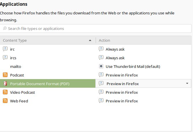 Firefox PDF settings