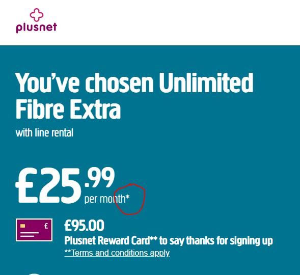 Plusnet product landing page