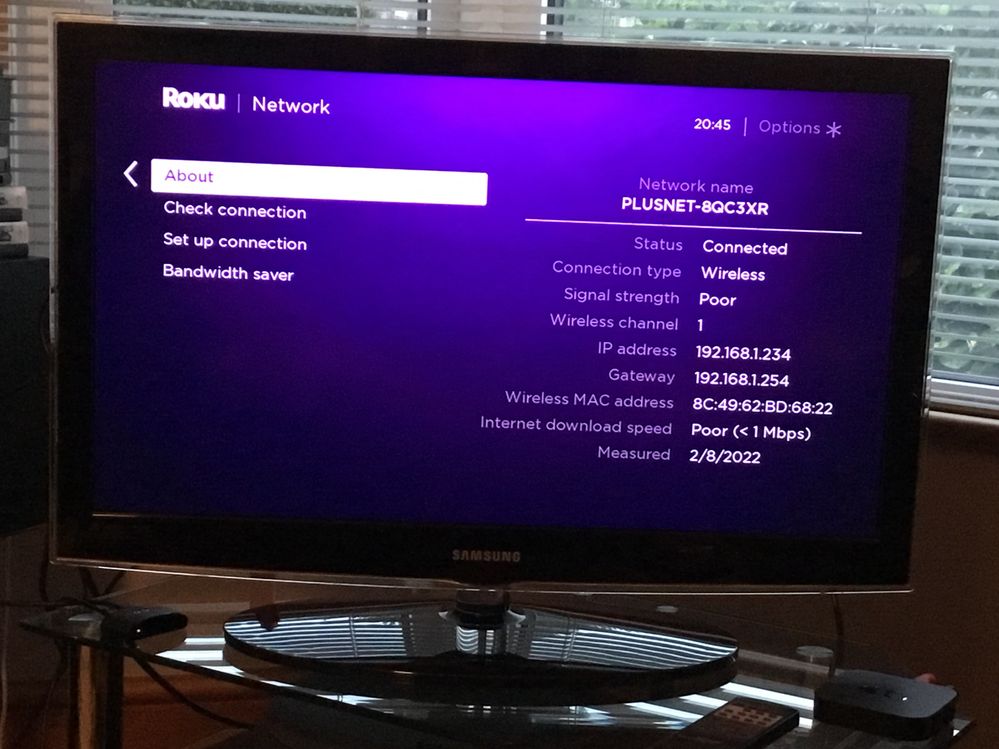 2 metres away from the router...