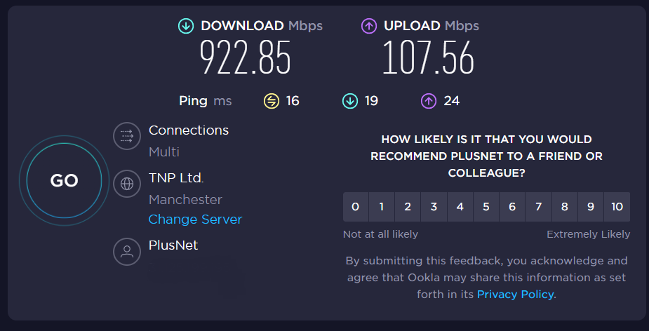 Fixed: Full Fibre Speed Dropped - Plusnet Community