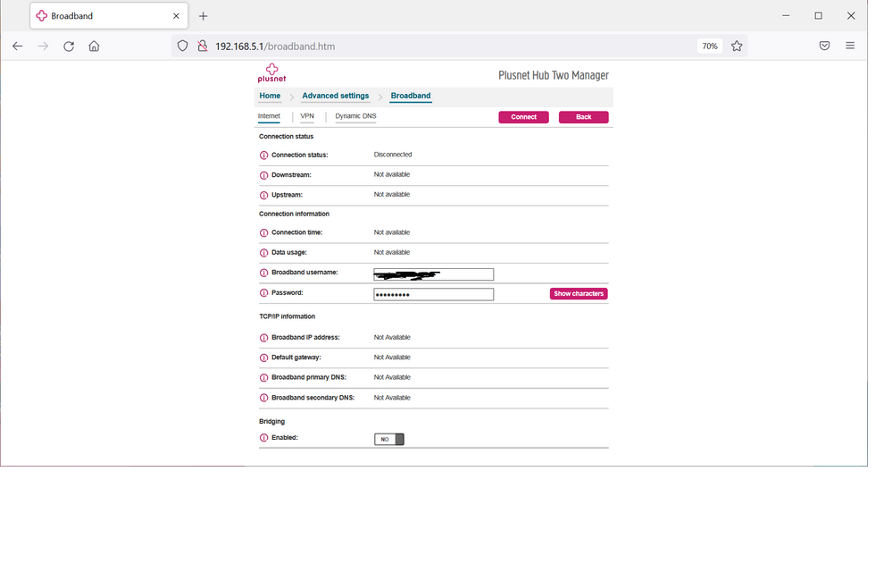 No internet connection - Plusnet Community