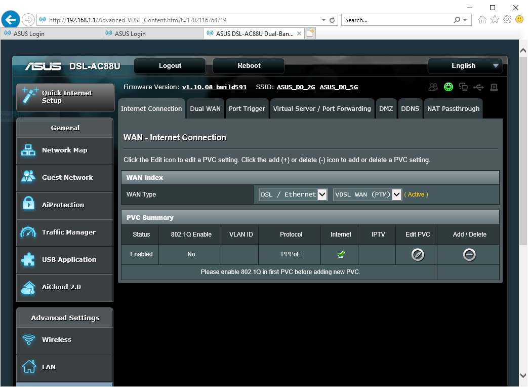 Fixed: Asus DSL-AC88U connected via ADSL not connecting - Plusnet Community