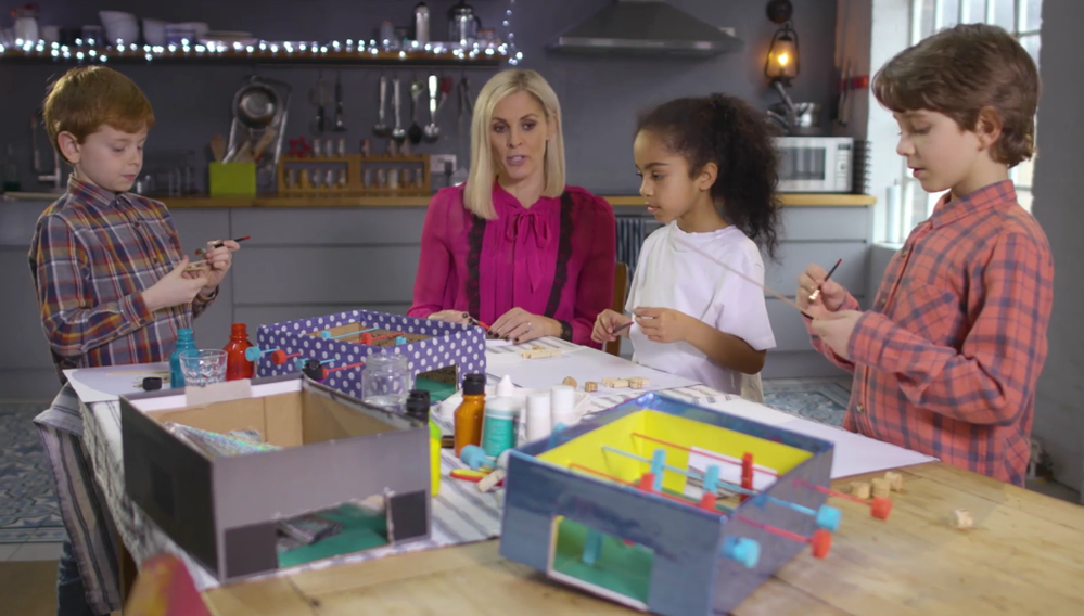 Jenni Falconer entertains the kids with DIY table football
