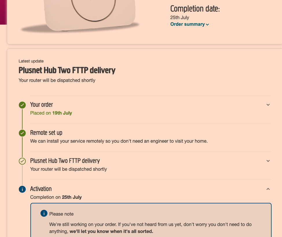 Activation is today but no router received - Plusnet Community