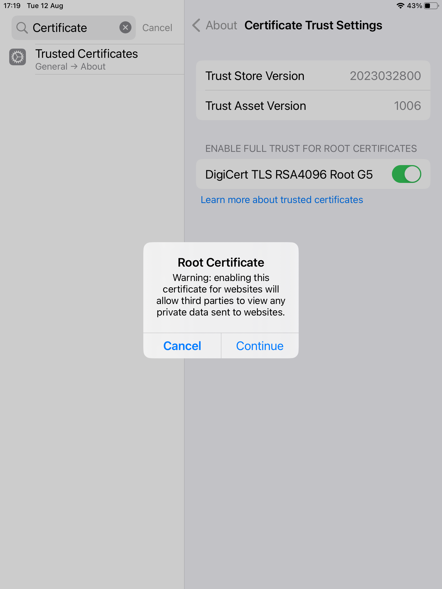 Mail can't verify the identity of the server 'imap... - Page 2 ...