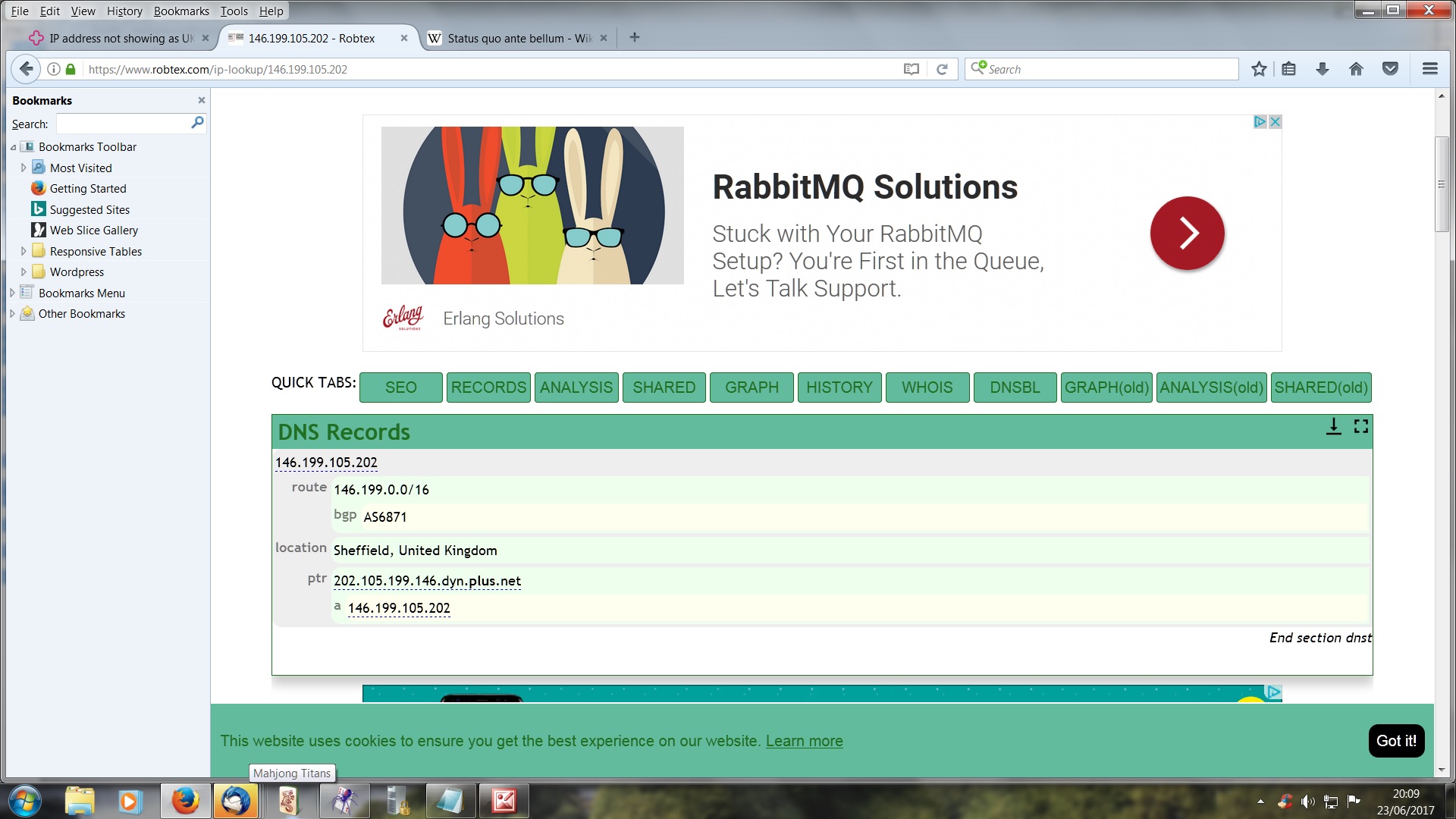 IP address not showing as UK it is showing up as... Community