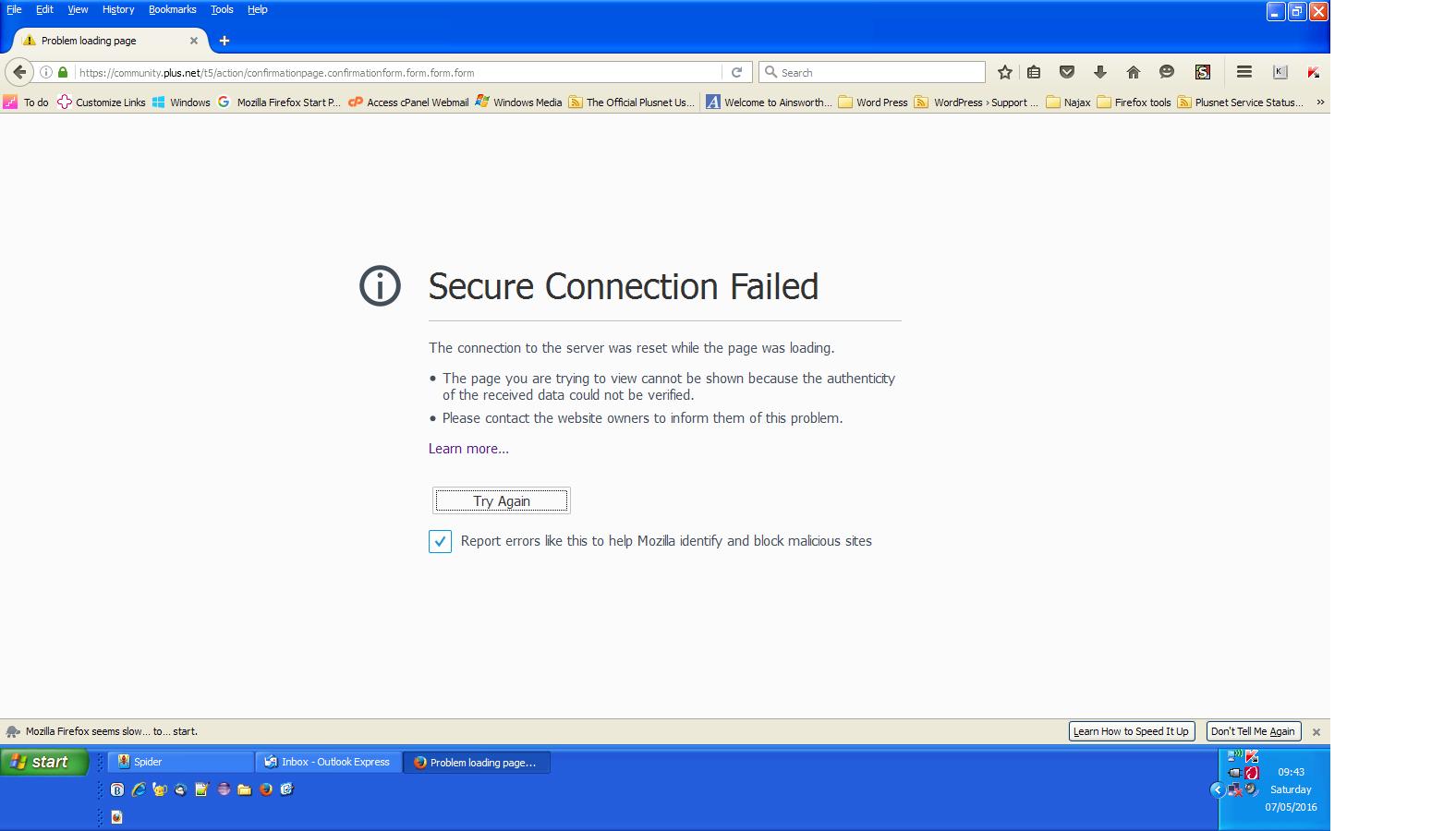 Authentication error on community are you affect... Page 9 Community