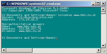 nslookup